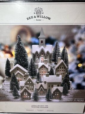 Bee & Willow Home White Porcelain Winter Village Holiday Display
Christmas